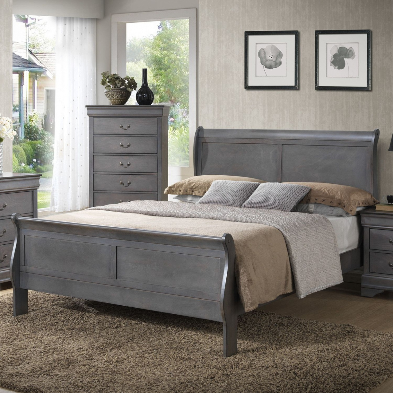 Weathered Oak Queen Bedroom Sets Queen Wood Bed Frame Rabbssteak throughout sizing 1280 X 1280
