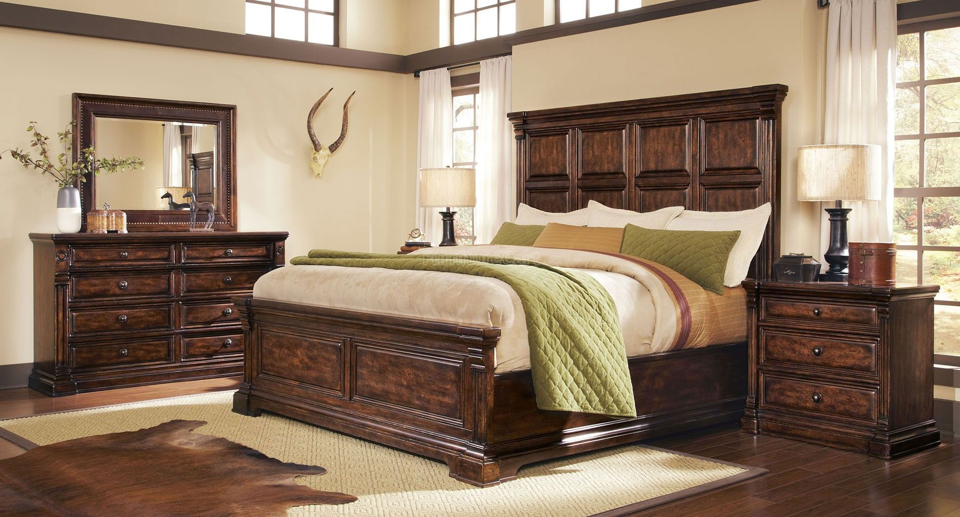 Whiskey Oak Panel Bedroom Set In 2019 Furniture Wood Bedroom intended for sizing 1900 X 1024