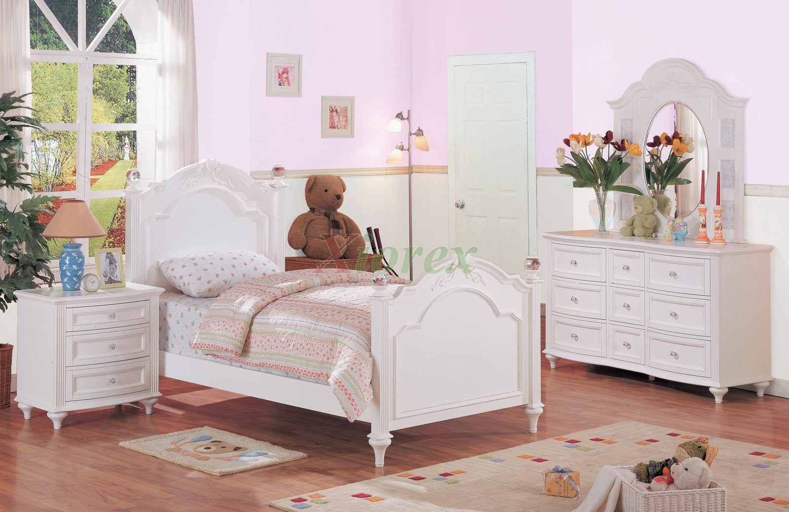 White Kids Poster Bedroom Furniture Set 175 Xiorex in proportions 1600 X 1040