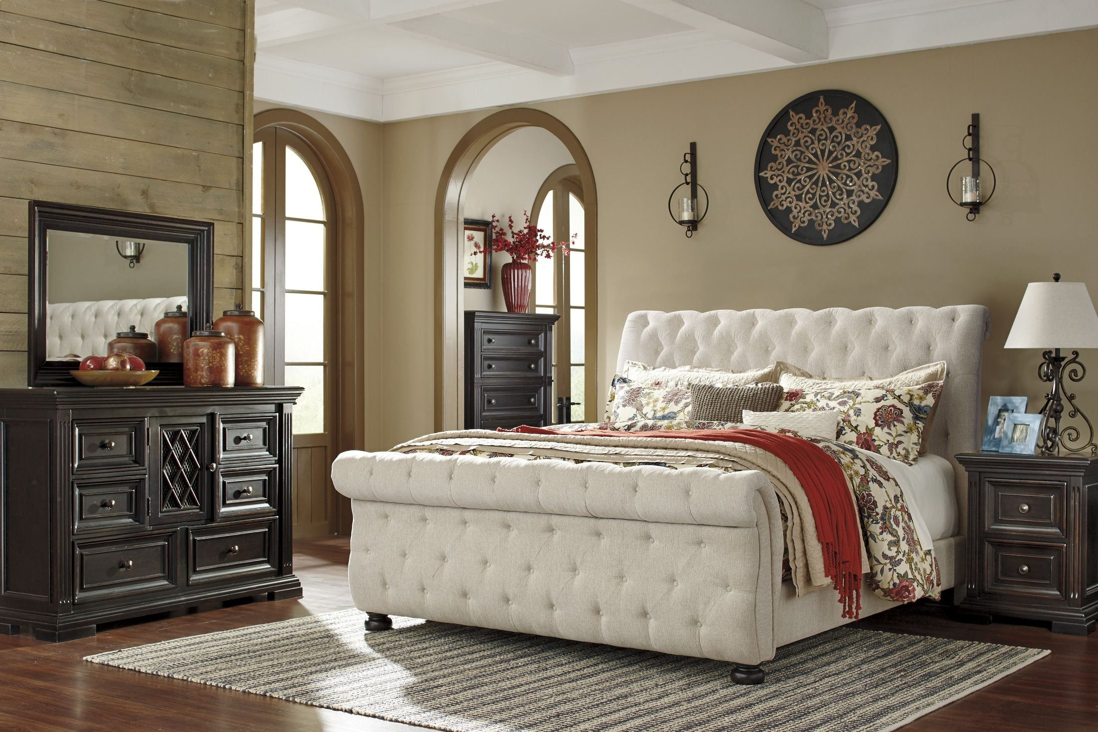 Willenburg Linen King Upholstered Sleigh Bed In 2019 Master intended for dimensions 2200 X 1467