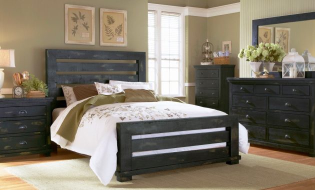 Willow Slat Bedroom Set Distressed Black inside dimensions 1713 X 900