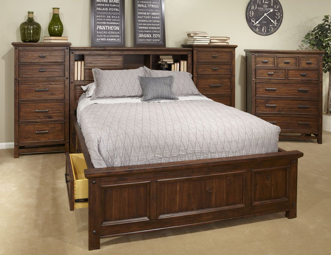 Wolf Creek Bedroom Furniture Rustic Western Home Bookcase Bed with regard to proportions 1104 X 853