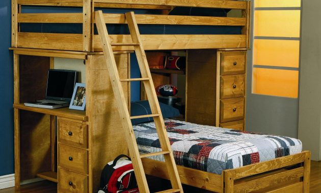 Wrangle Hill Twin Over Twin Loft Bed With Built In Desk Coaster At Dunk Bright Furniture within dimensions 2292 X 2292