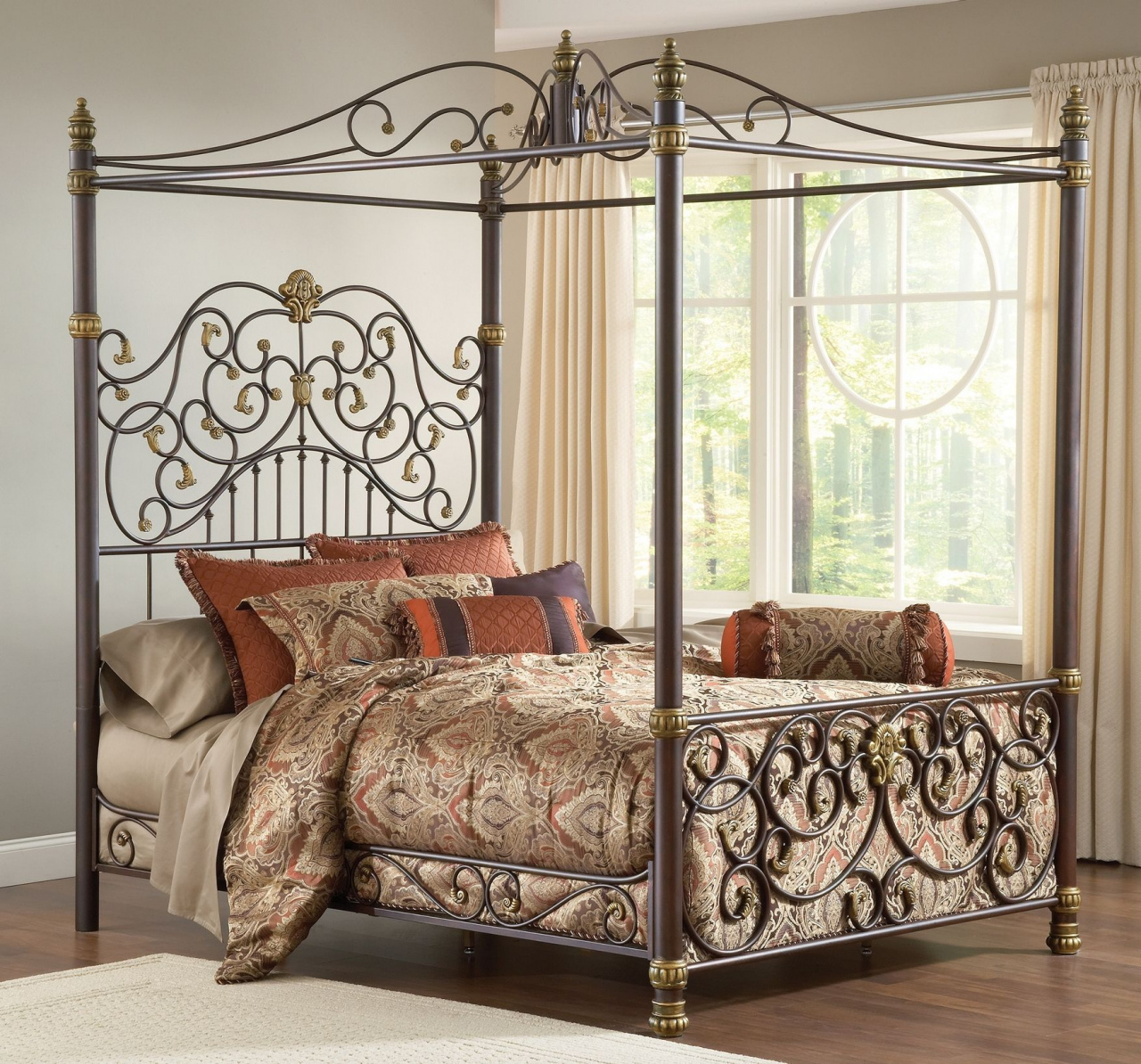 Wrought Iron Queen Bedroom Sets Espresso Wrought Bed Design E With with regard to sizing 1280 X 1194