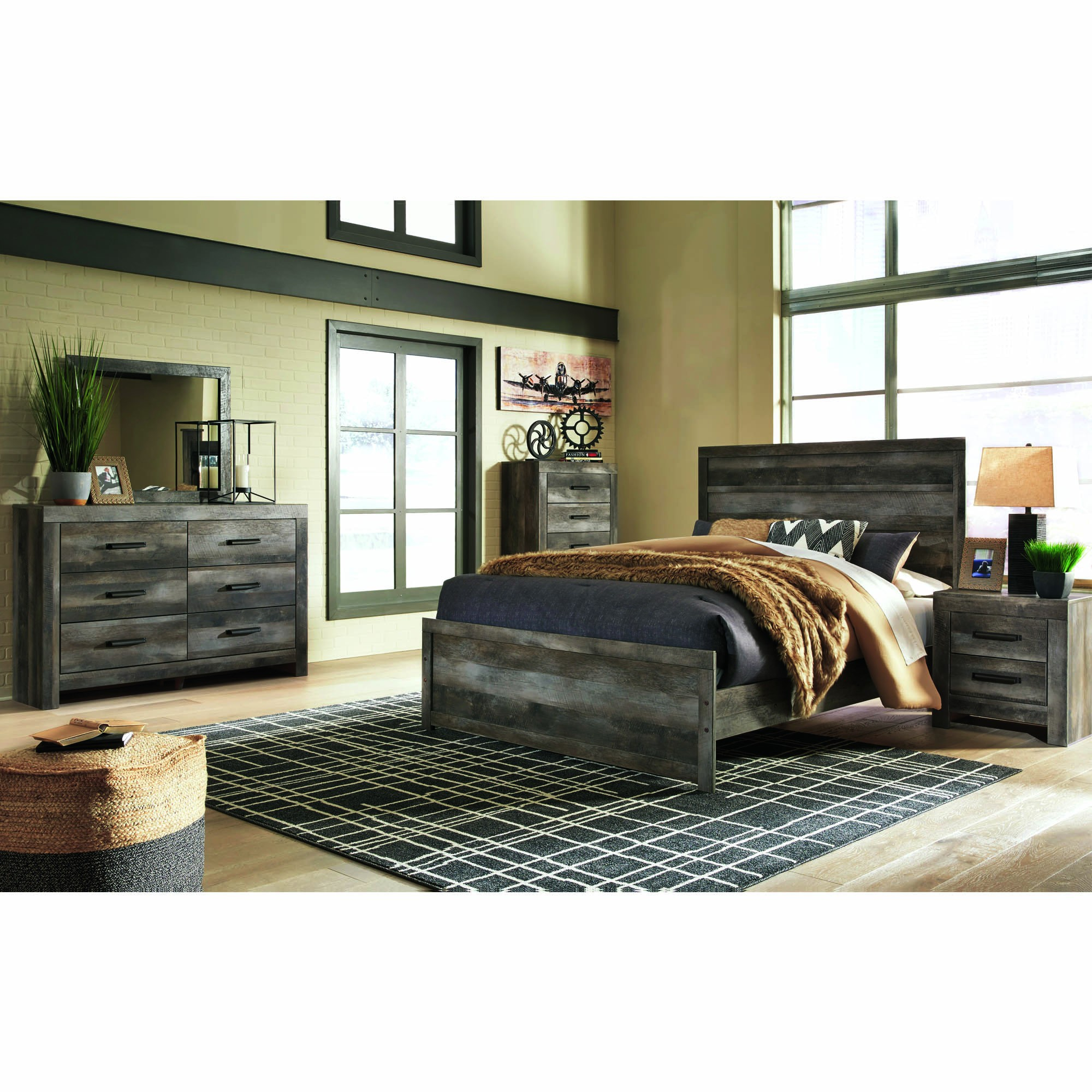 Wynnlow Rustic Gray Plank Queen 6pc Bedroom Set intended for dimensions 2000 X 2000