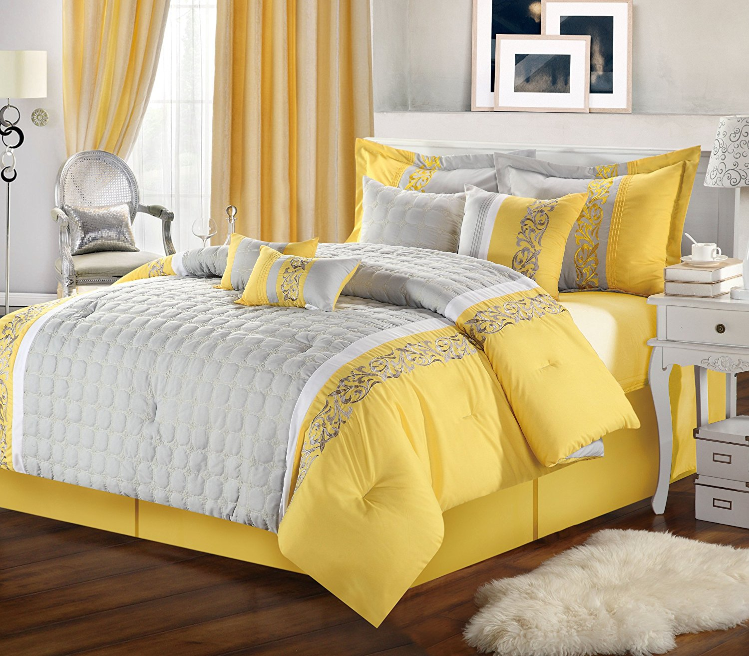 Yellow And Grey King Size Bedding Sets Stillwater Scene in proportions 1500 X 1313