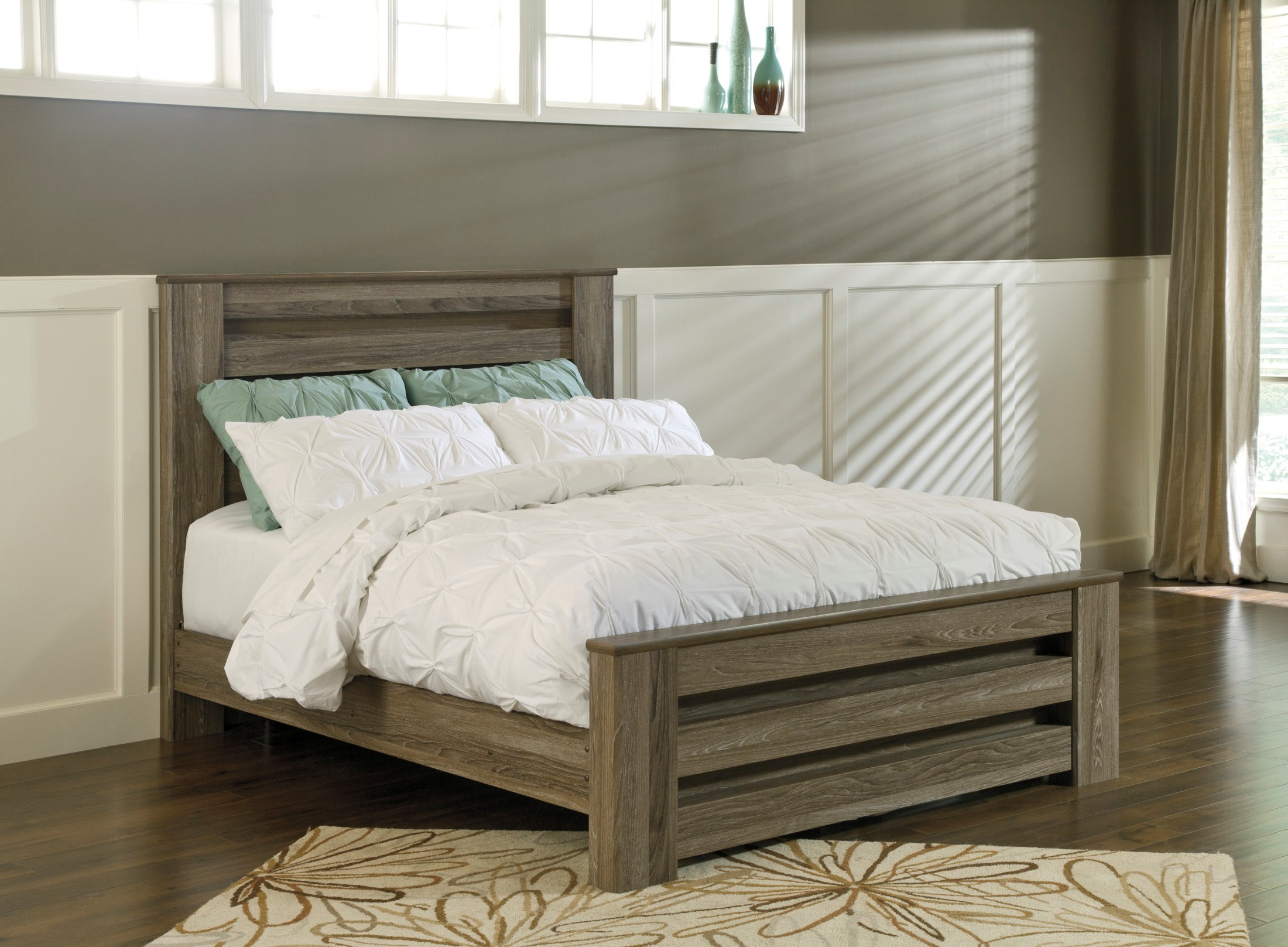 Zelen King Poster Bed in measurements 2200 X 1617