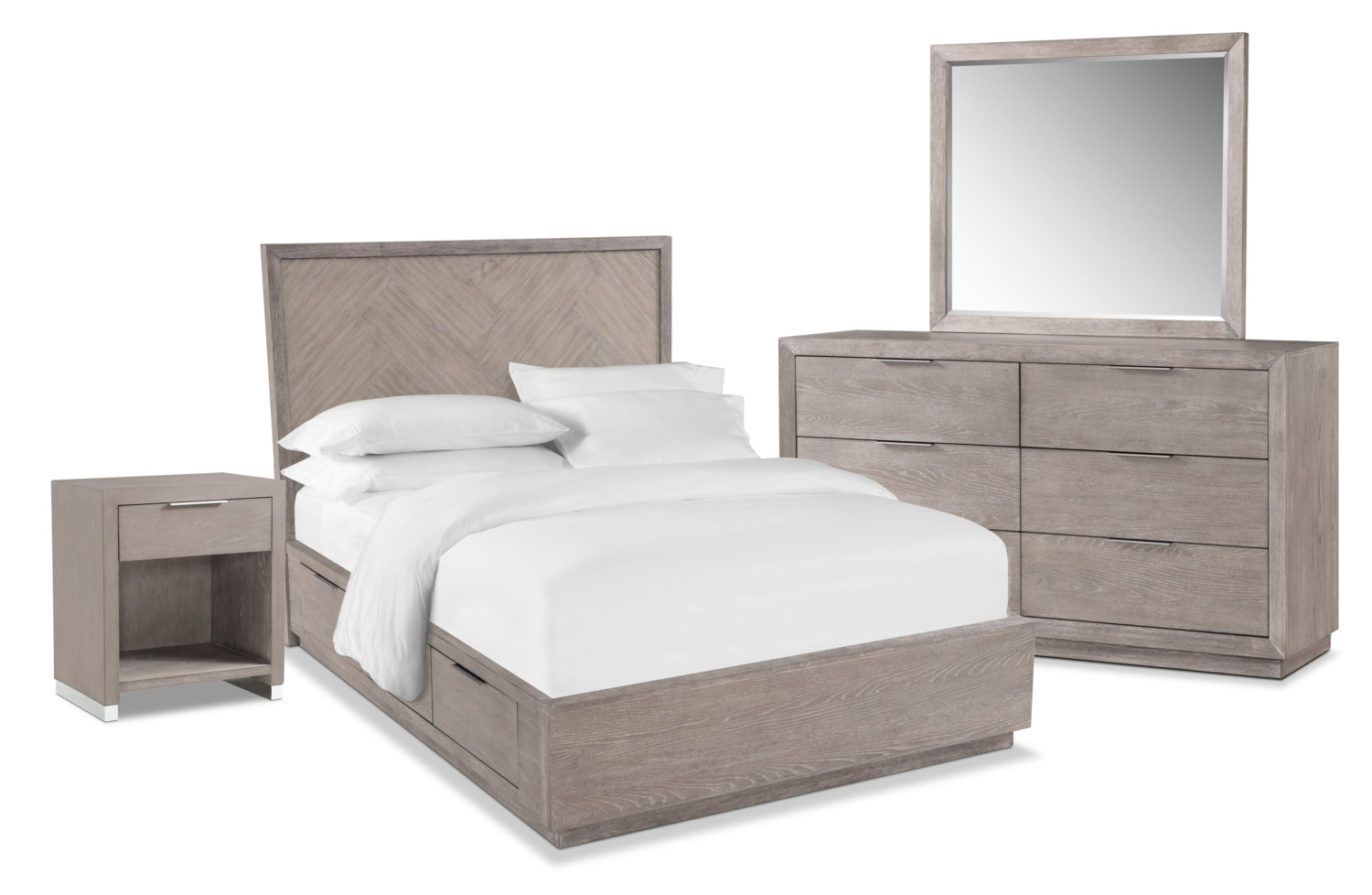 Zen 6 Piece Storage Bedroom Set With Nightstand Dresser And Mirror throughout dimensions 1500 X 978