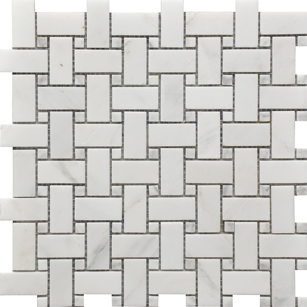 12x12 Basket Weave Pattern White Marble Mosaic Tile Roca Tile Usa within sizing 1001 X 999