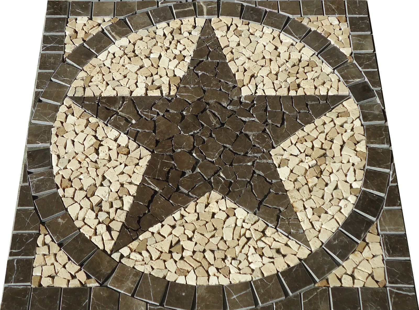 30 Sq Texas Star Mosaic Marble Medallion Tile Floor Wall within measurements 1600 X 1187