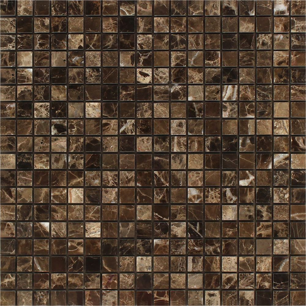 58 X 58 Polished Emperador Dark Marble Mosaic Tile Stone with regard to measurements 1000 X 1000