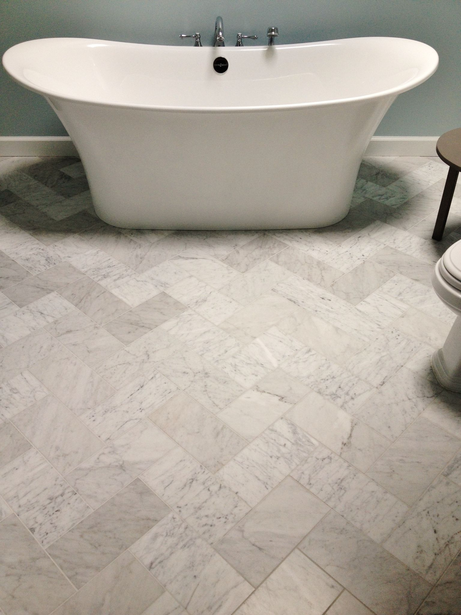 6x12 Venetino Marble Tiles Set In The Herringbone Pattern On with regard to measurements 1536 X 2048