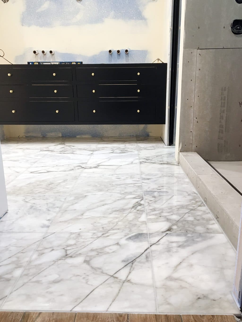 Adding Marble Flooring To The Master Bathroom Chris Loves for sizing 1024 X 1365