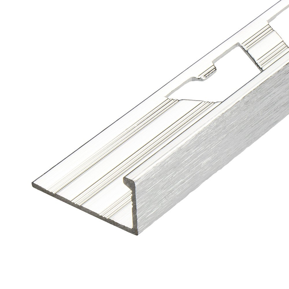 Aluminium Brushed Chrome Square Edge Tile Trim Tiling intended for sizing 1000 X 1000