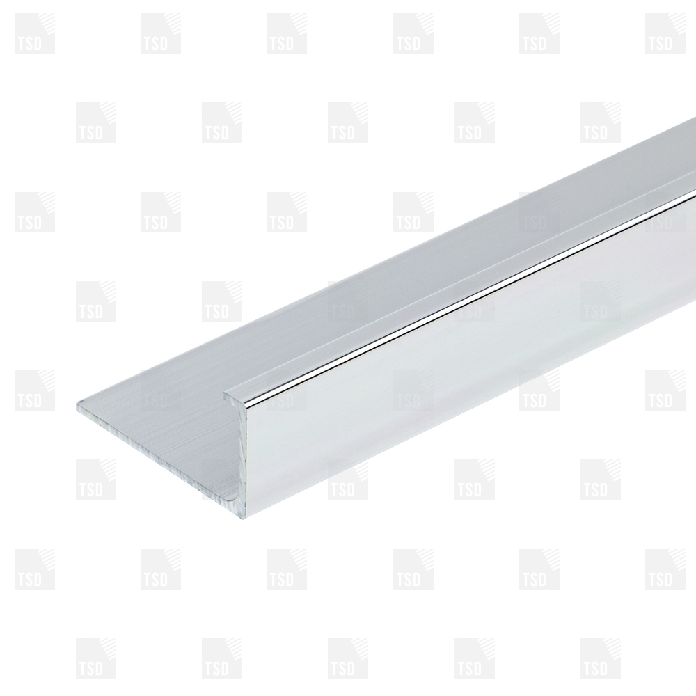 Aluminium Chrome Square Edge Tile Trim with sizing 1000 X 1000