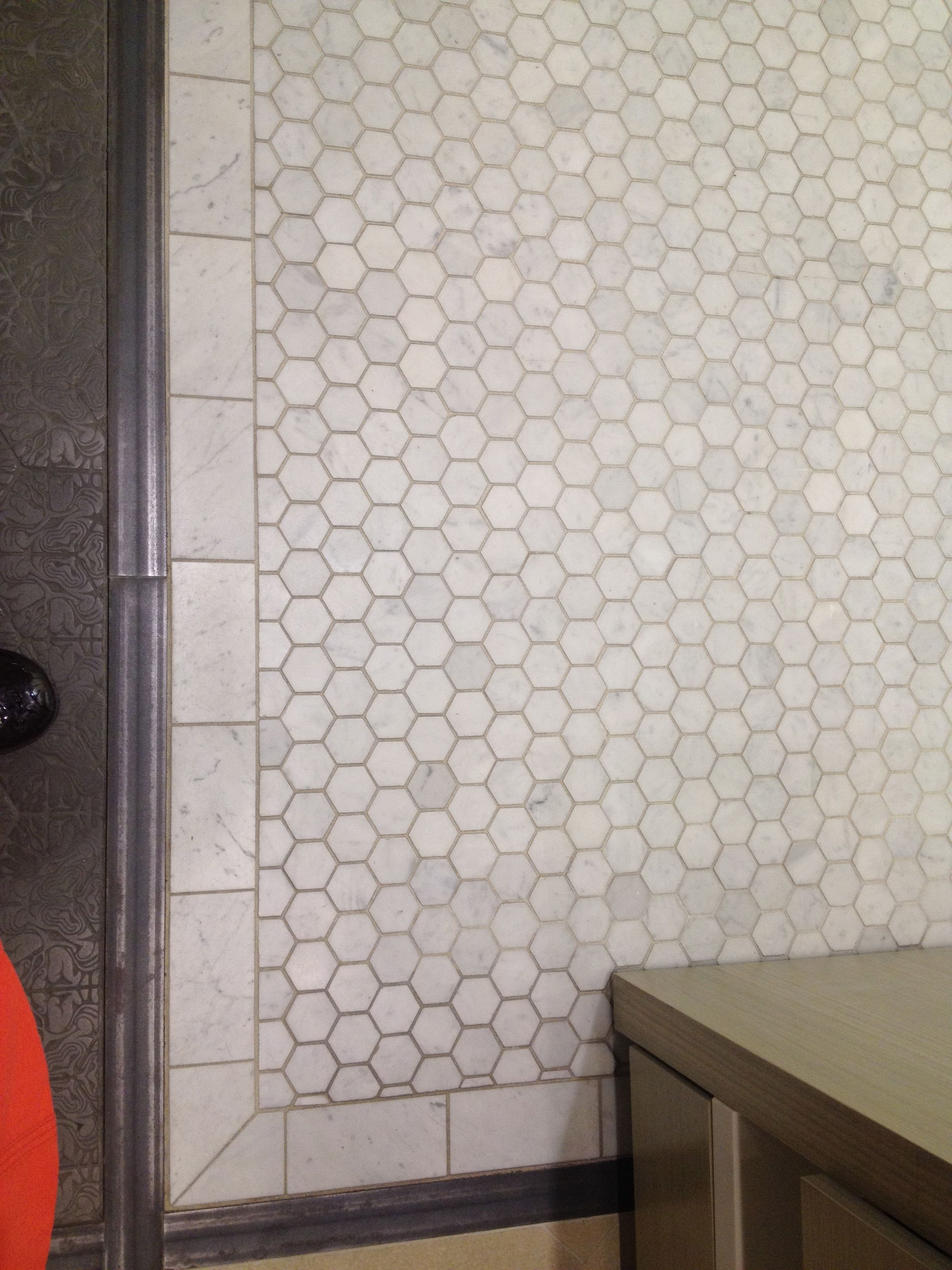 Ann Sacks White Marble 2 Hex Tiles With Subway Border throughout measurements 2448 X 3264