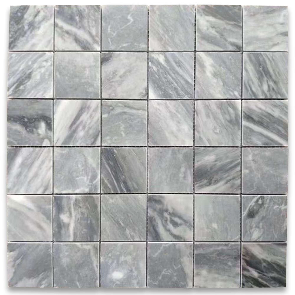 Bardiglio Gray 2x2 Square Mosaic Tile Honed Marble From Italy in sizing 1000 X 1000