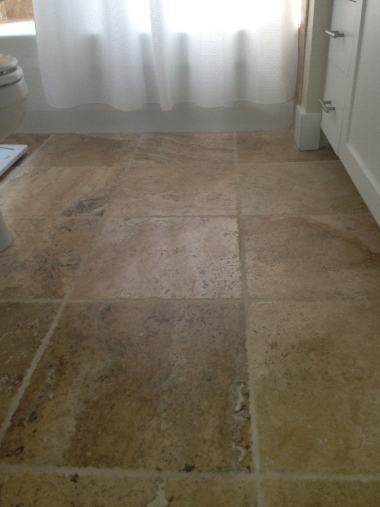 Bathroom Floor 16x16 Tile Tumbled Picasso Travertine intended for sizing 1224 X 1632