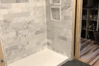 Bathroom Progress 6x24 Herringbone Slate Floor Tile 4x12 within size 3024 X 4032