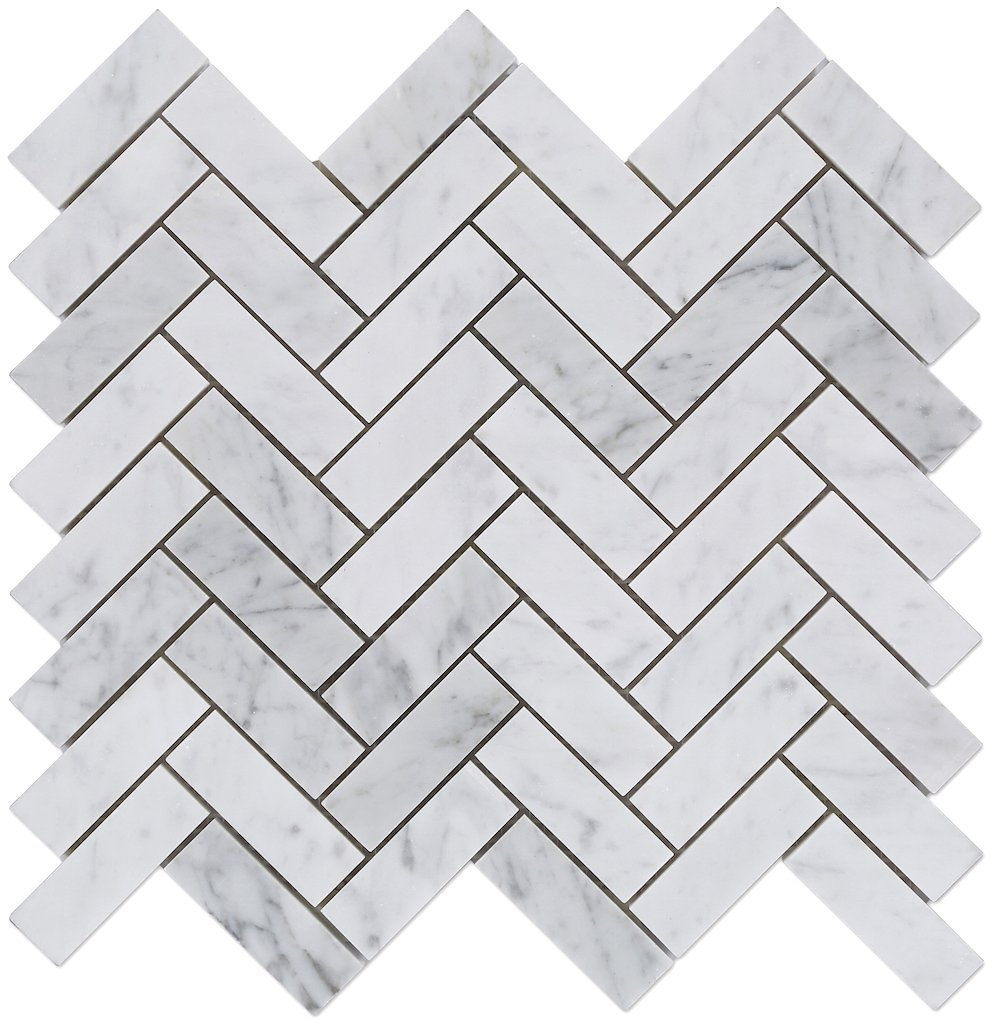 Bianco Carrara Herringbone Marble Trend Marble Subway Tile with regard to dimensions 1000 X 1025