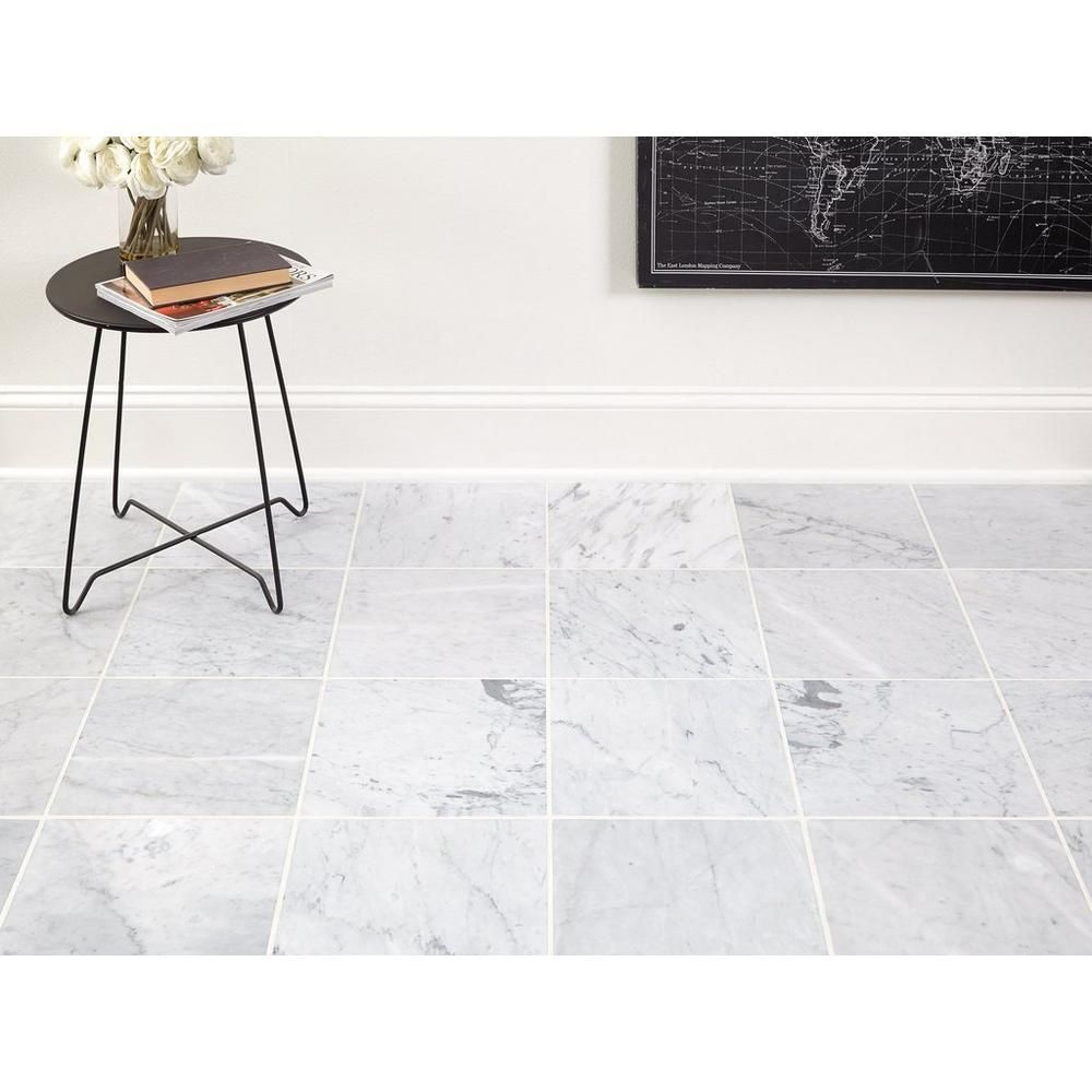 Bianco Carrara Honed Marble Tile 12 X 12 100100973 with sizing 1000 X 1000