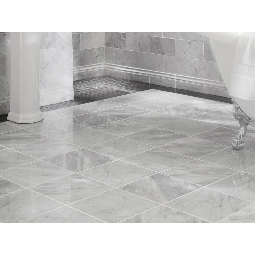 Bianco Carrara Marble Tile 12 X 12 100087832 Floor And within measurements 1000 X 1000