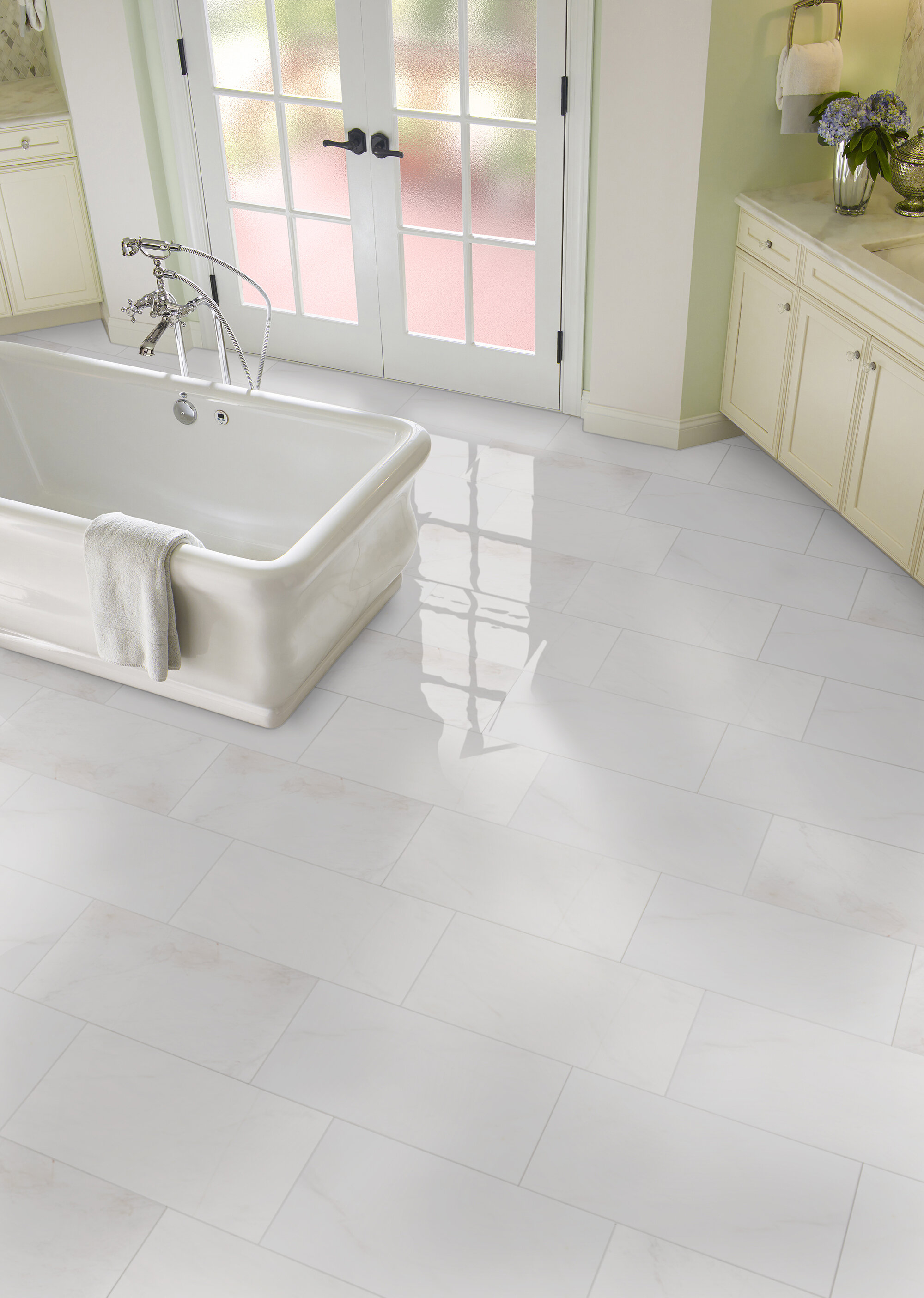 Bianco Dolomite 12 X 24 Beveled Marble Field Tile In White pertaining to proportions 2000 X 2809