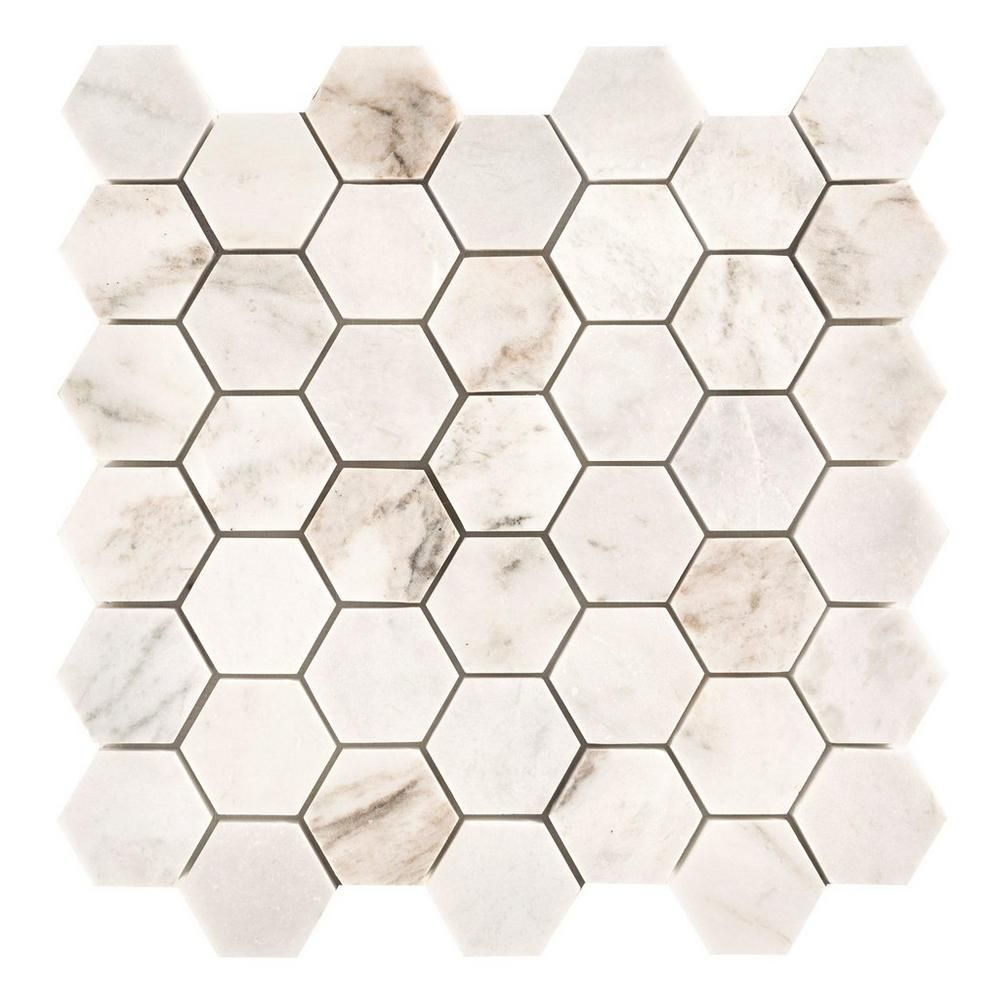 Bianco Orion Hexagon Polished Marble Mosaic Bathroom Ideas regarding sizing 1000 X 1000