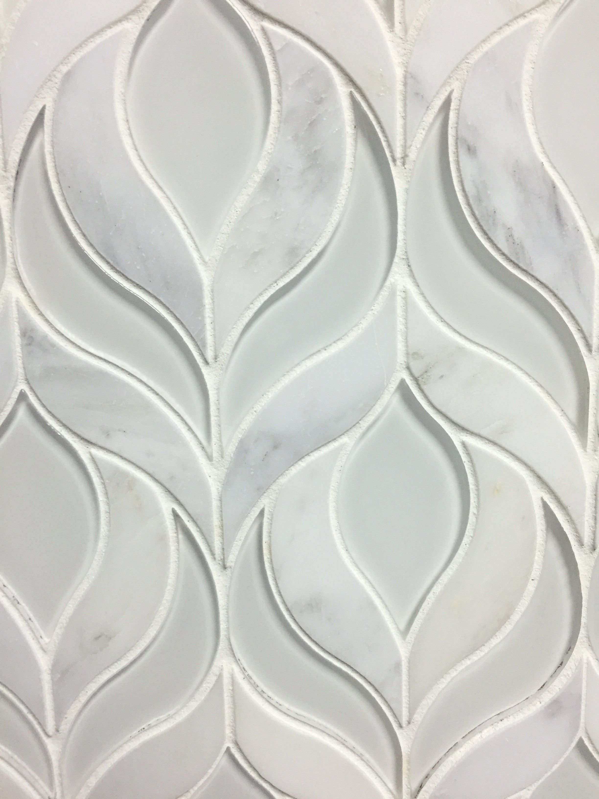 Botanica Waterjet Mosaic Tile In Arabescato Marble And Clear regarding proportions 2448 X 3264