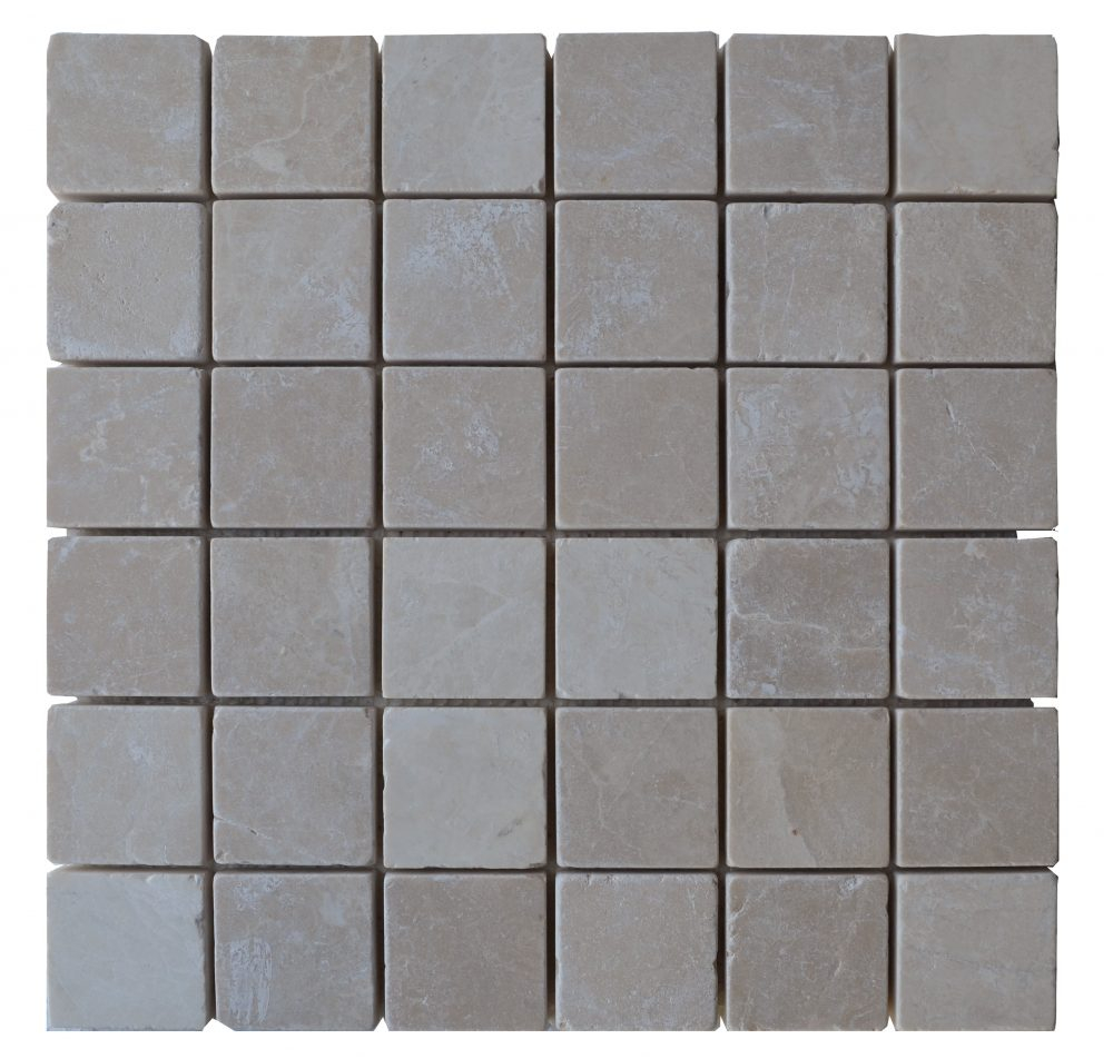 Botticino Beige Tumbled Marble Mosaic Tiles 2x2 Natural pertaining to size 1000 X 952