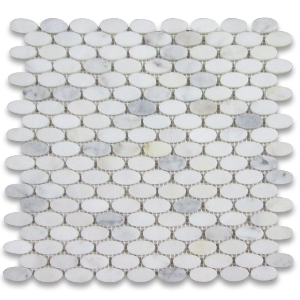 Calacatta Gold 1 14 X 58 Ellipse Oval Mosaic Tile Honed Marble From Italy inside size 1000 X 1000