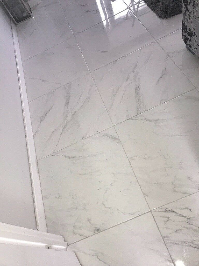 Calacatta White Marble Effect Porcelain Floor Tile 600x600 Gloss In Southside Glasgow Gumtree throughout proportions 768 X 1024
