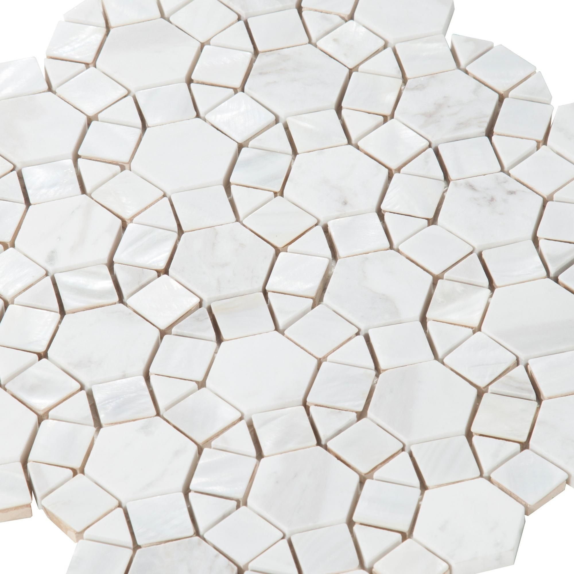 Carrara Circulos Mother Of Pearl Marble Mosaic 12in X pertaining to sizing 2000 X 2000