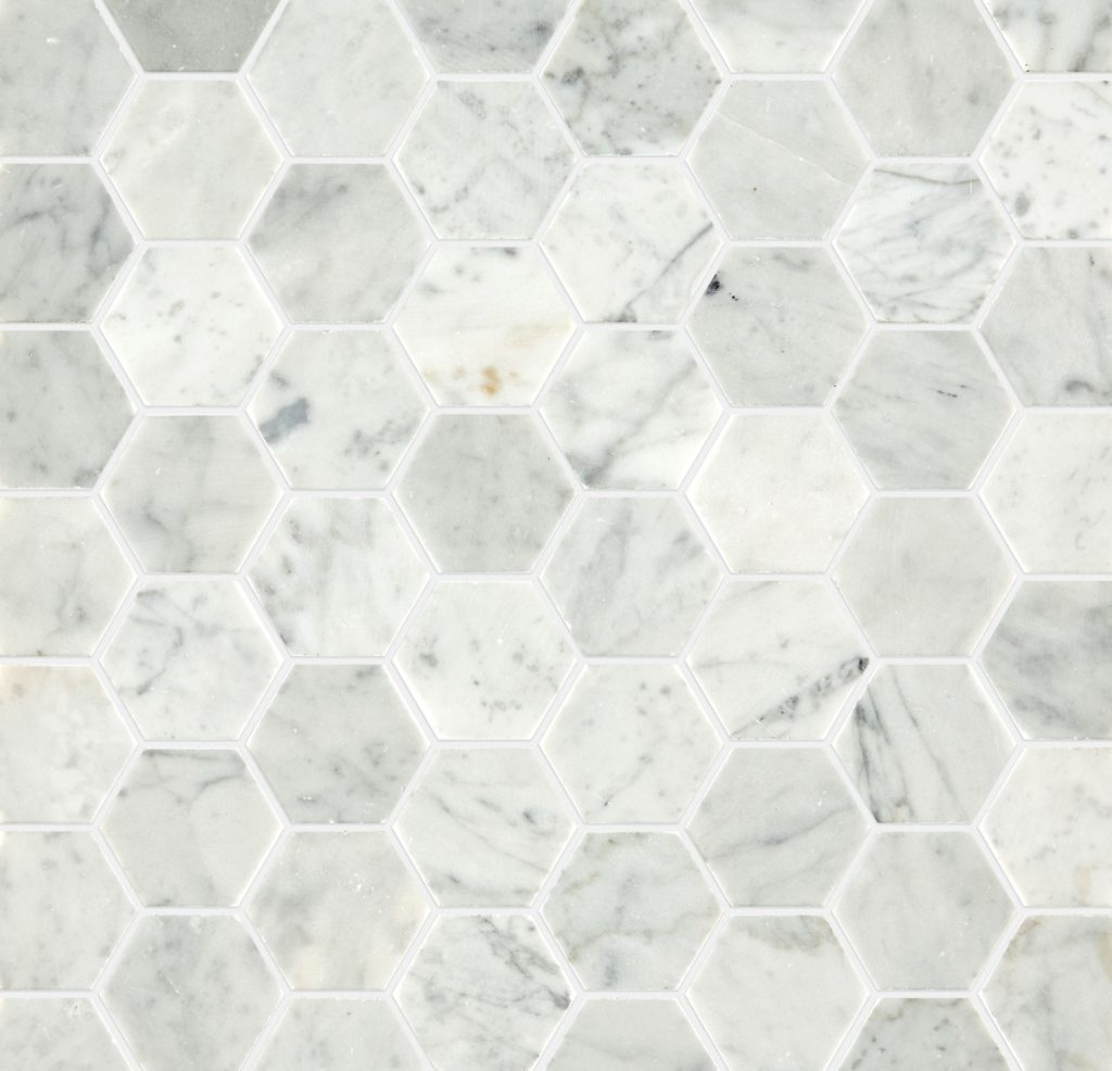 Carrara Honed Hexagon Marble Mosaic for dimensions 1024 X 986