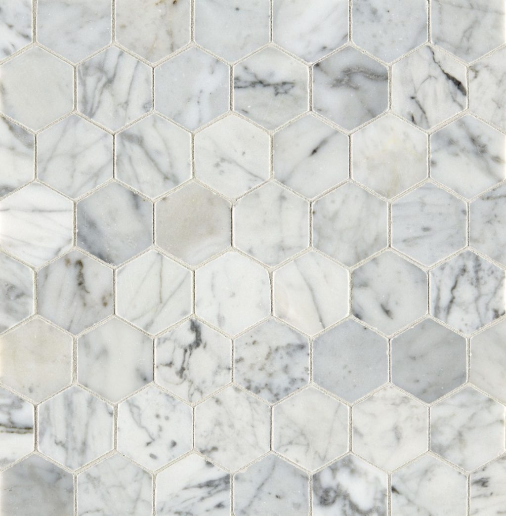 Carrara Honed Hexagon Marble Mosaic for measurements 1024 X 1044