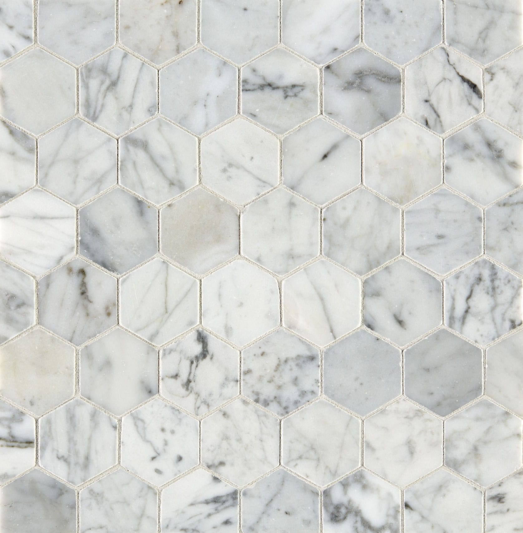 Carrara Honed Hexagon Marble Mosaic Tile Mandarin Stone within size 1677 X 1709