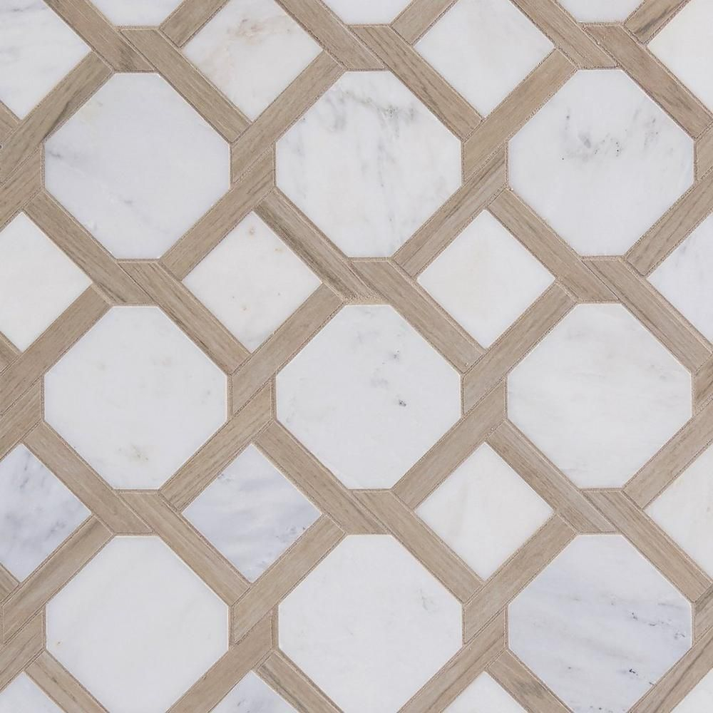 Carrara Lattice Marble Mosaic 13in X 13in 100249317 within measurements 1000 X 1000