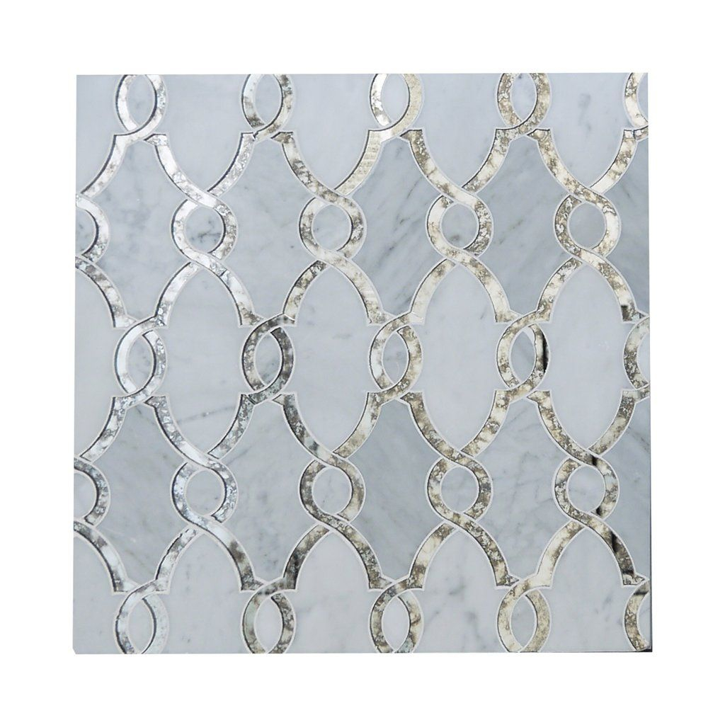 Carrara Marble Antique Mirrored Glass Jet Set Mosaic with regard to measurements 1024 X 1024