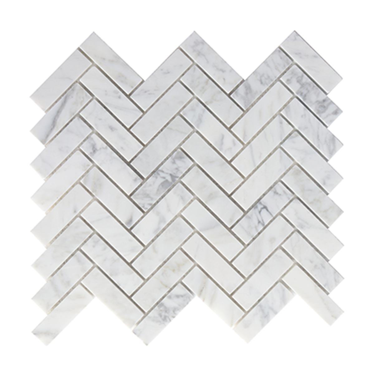 Carrara Marble Herringbone Mosaic with proportions 1200 X 1200