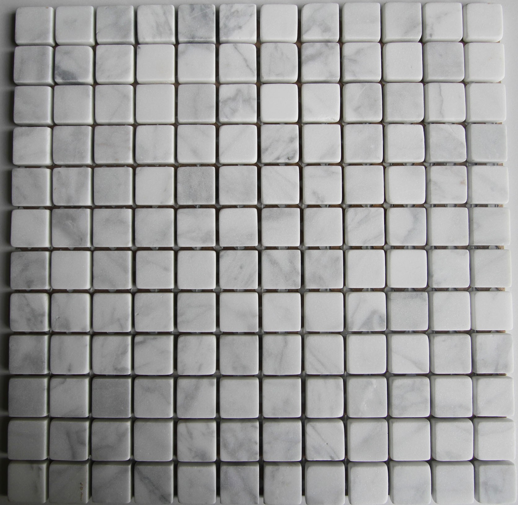 Carrara Tumbled Marble Mosaic 23x23 Bathroom Tiles for proportions 1672 X 1628