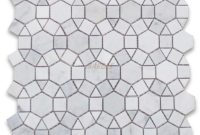 Carrara White 1 12 Inch Hexagon Sunflower Mosaic Tile Honed in sizing 1000 X 1000