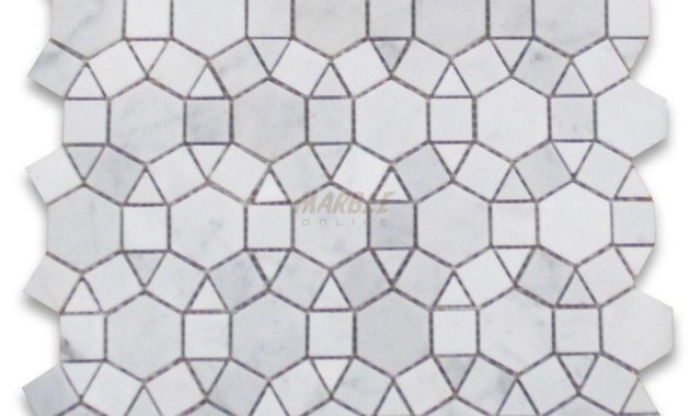 Carrara White 1 12 Inch Hexagon Sunflower Mosaic Tile Honed in sizing 1000 X 1000