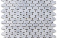 Carrara White 1 14 X 58 Ellipse Oval Mosaic Tile Honed within dimensions 1000 X 1000