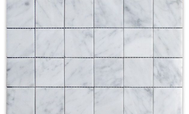 Carrara White 2x2 Square Mosaic Tile Polished Marble From Italy within proportions 1000 X 1000