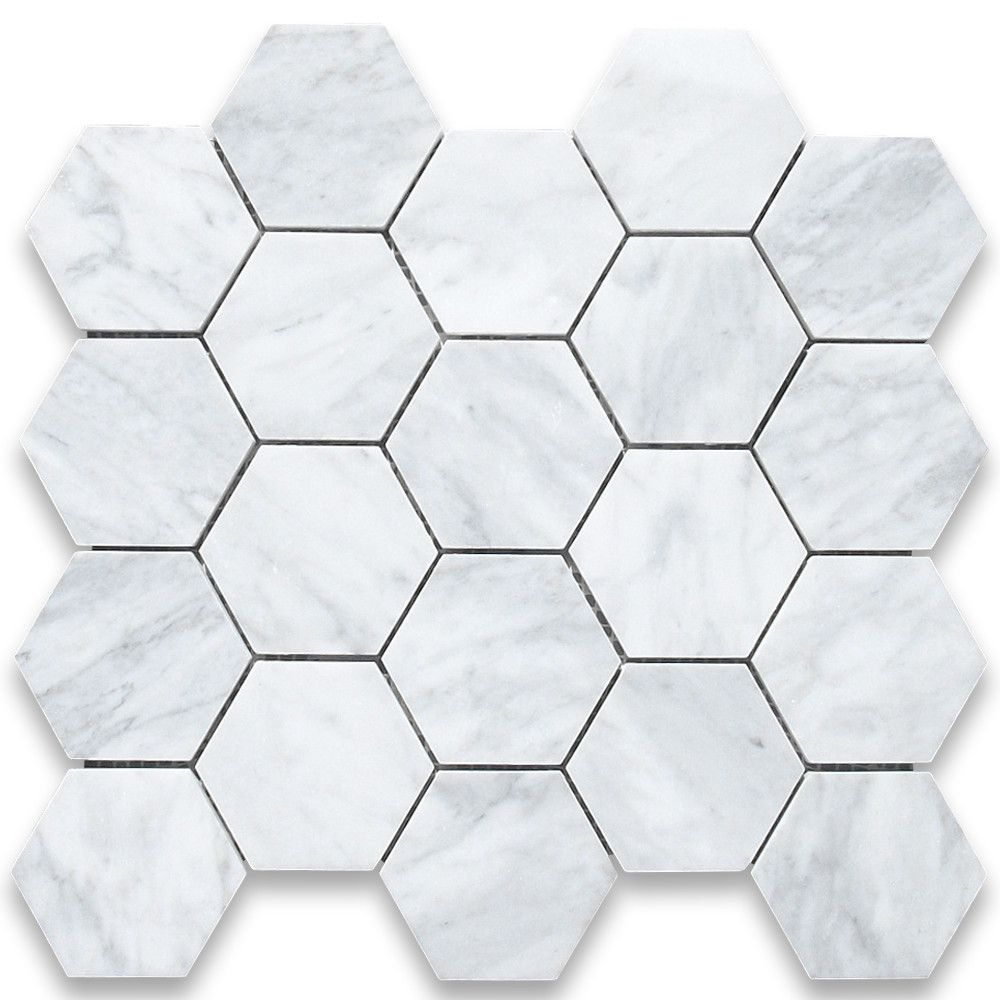 Carrara White 3 Inch Hexagon Mosaic Tile Honed Marble From Italy inside proportions 1000 X 1000