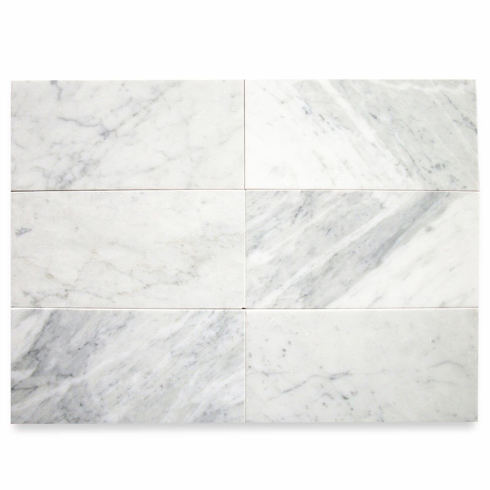 Carrara White 6x12 Subway Tile Honed Marble From Italy throughout dimensions 1000 X 1000