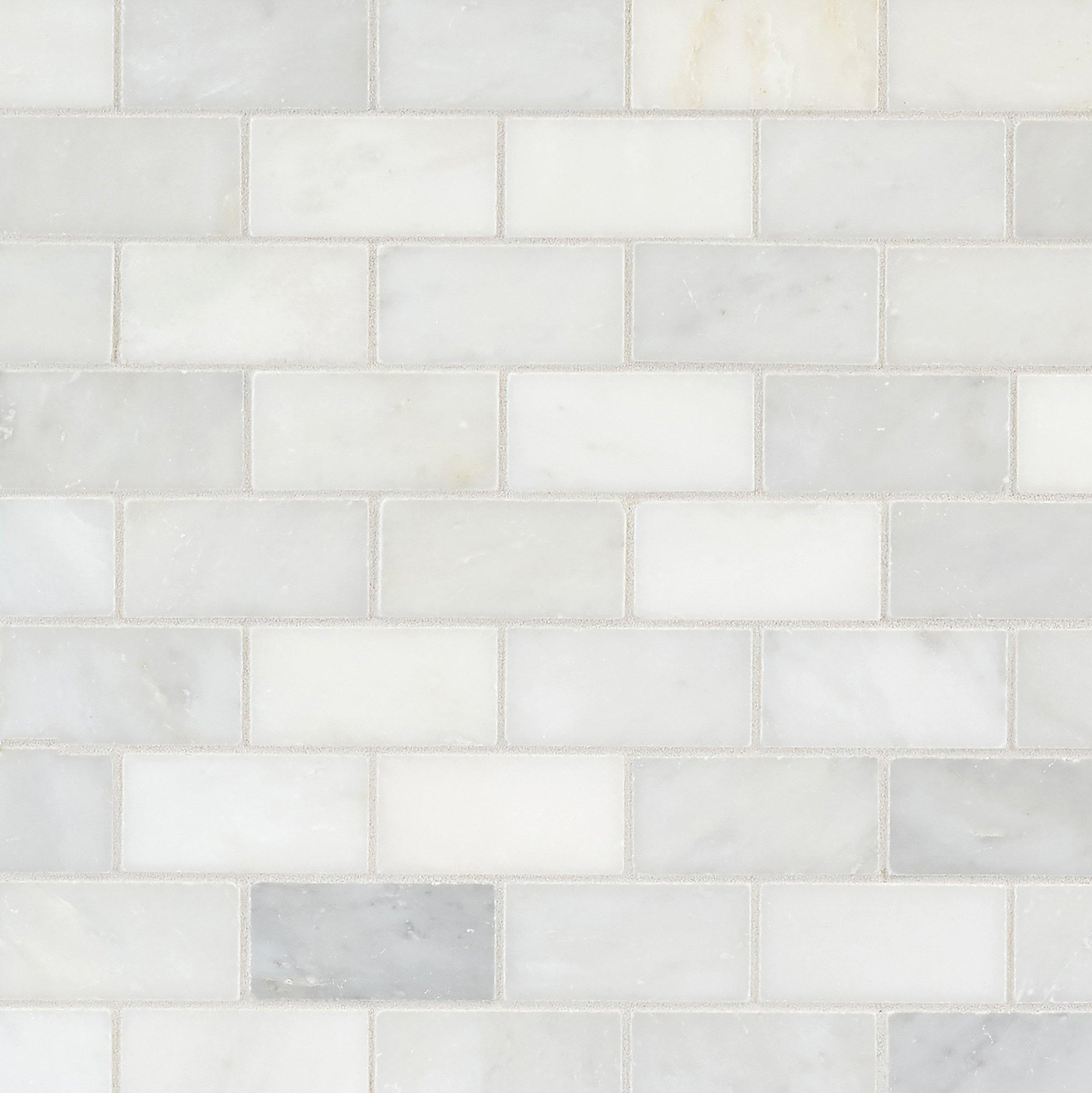 Carrara White Brick Marble Mosaic In 2019 Marble Mosaic intended for sizing 2498 X 2500