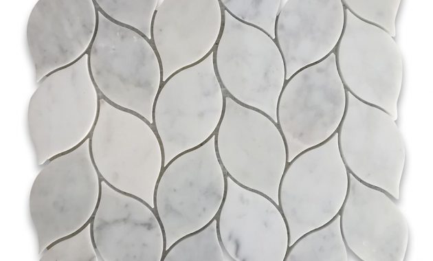 Carrara White Medi Leaf Shape Mosaic Tile Polished Marble From Italy inside sizing 1000 X 1000