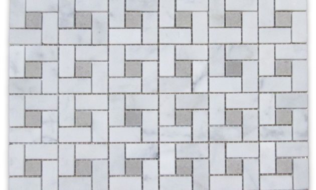 Carrara White Target Pinwheel Mosaic Tile W Gray Dots Honed Marble From Italy for sizing 1000 X 1000