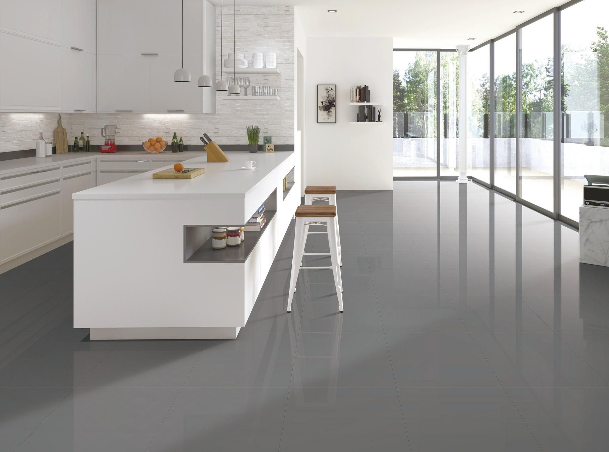 Classic Gray Polished Porcelain Tile 24 X 24 100464551 with regard to dimensions 2000 X 1486